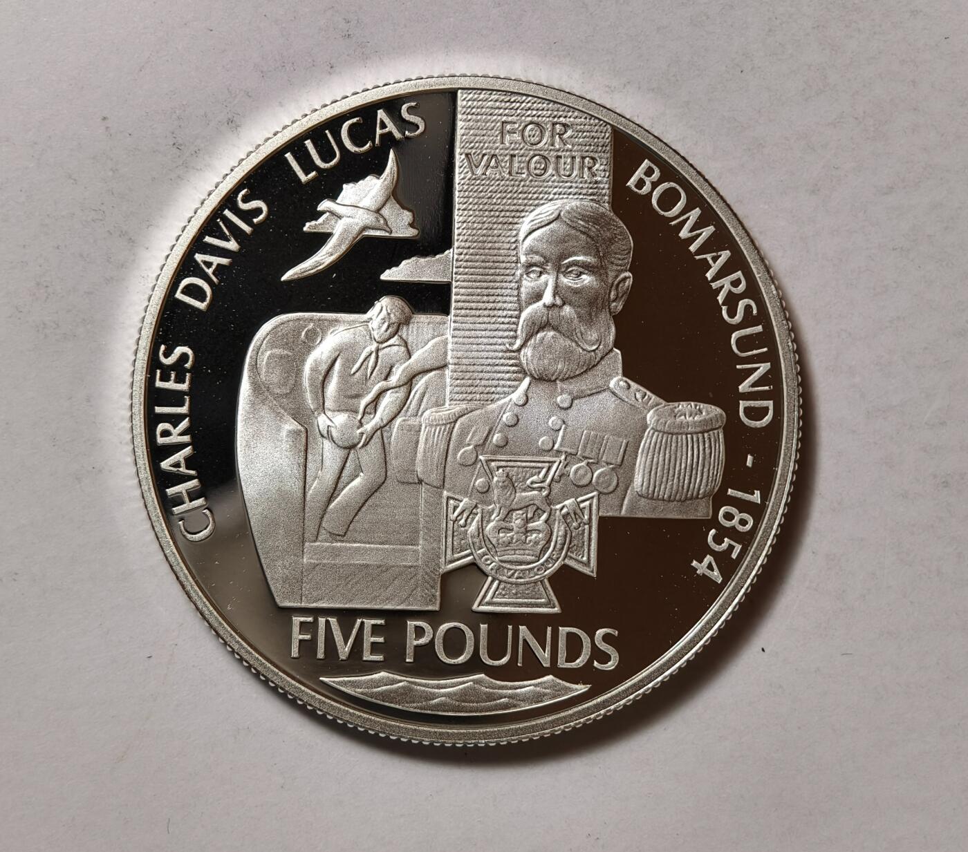 紫瑗钱币——第346期拍卖 奥尔德尼 2006年 维多利亚十字勋章150周年 5磅 28.28克 0.925银 精制