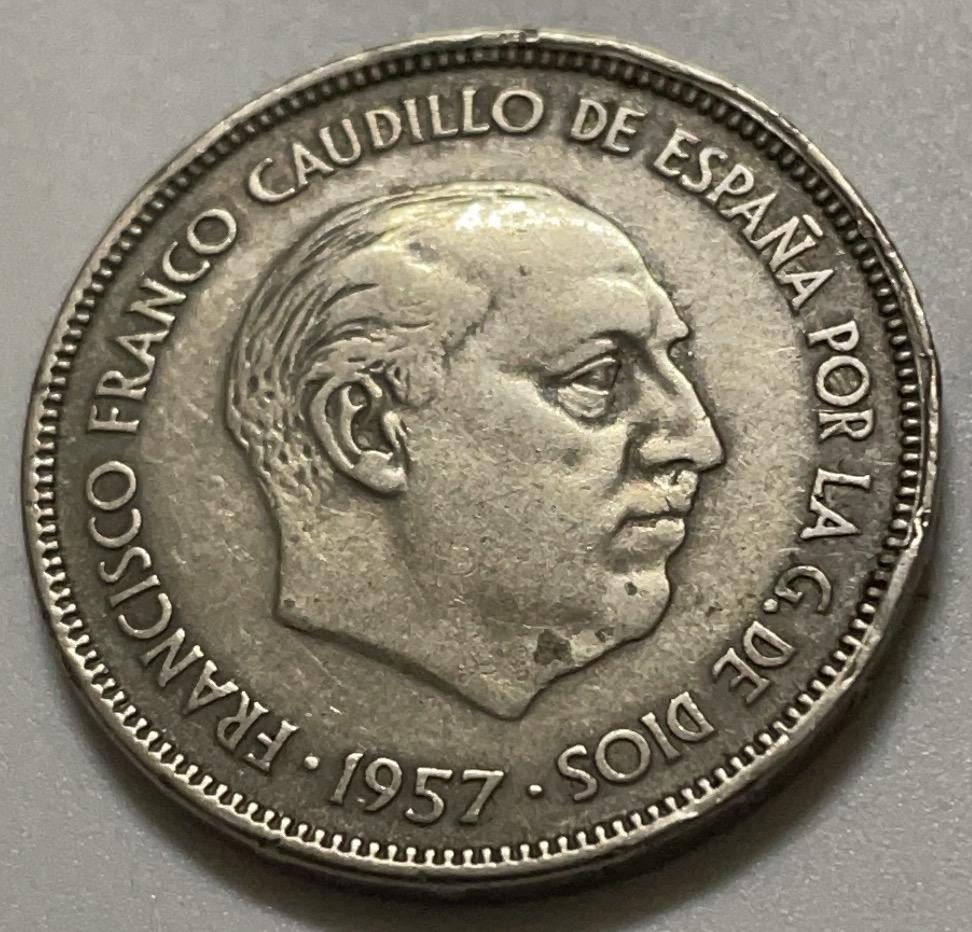 神仙姐姐散币好品专场第四十一期（无佣金满邮自动发出 1957 年西班牙 25 比塞塔