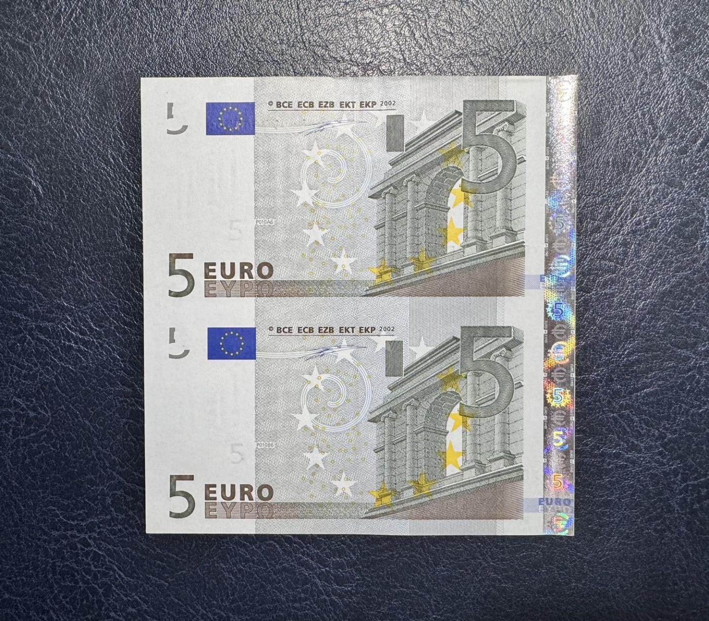 收藏联盟Quantum Auction 第344期拍卖  欧盟国家德国2002年5元两联体 品相UNC-  稀少第一签