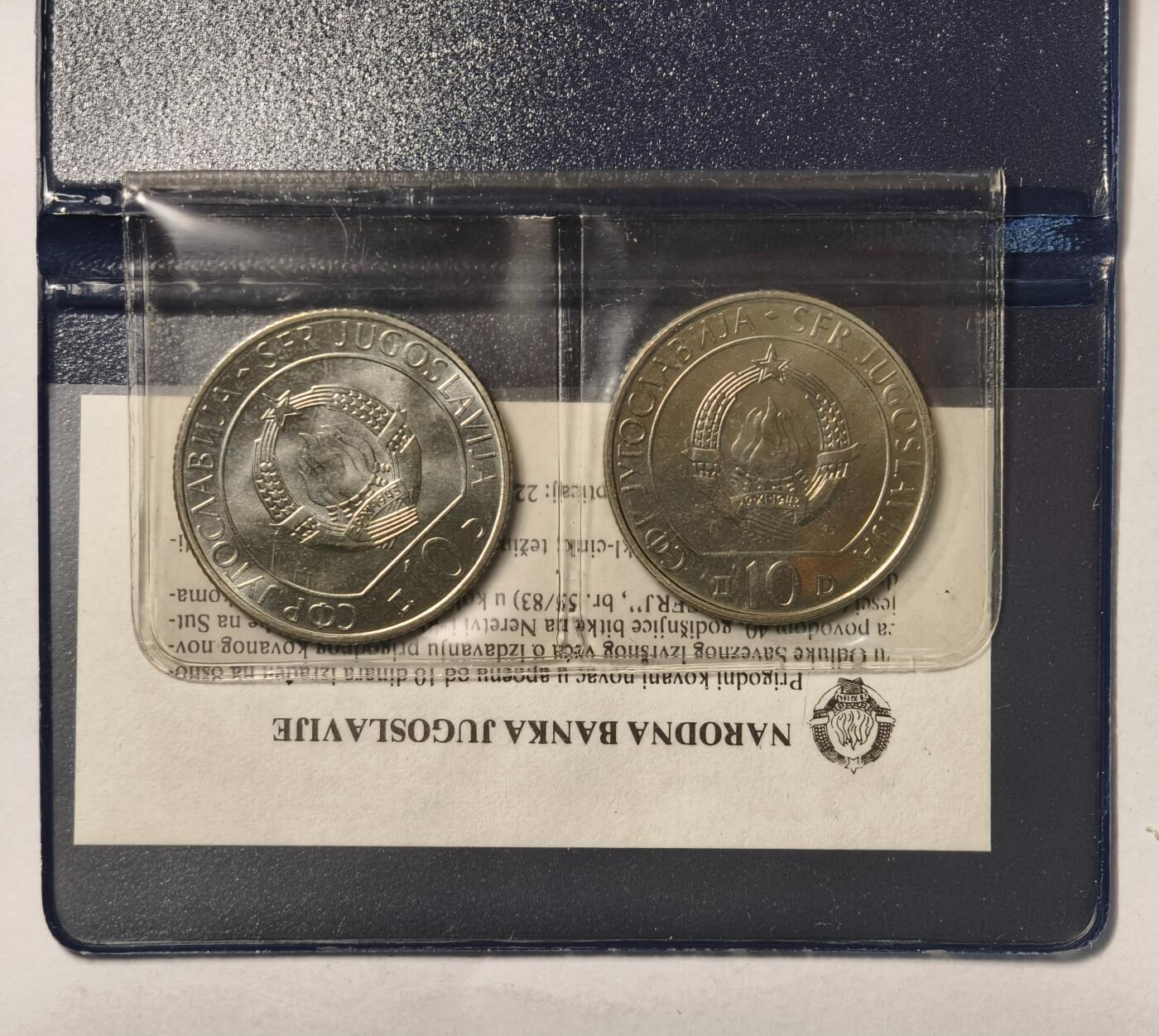 紫瑗钱币——第346期拍卖 南斯拉夫 1983年 纳诺维河战役和苏捷斯卡河战役 40周年 纪念币   纪念币 2枚套 UNC 原包装