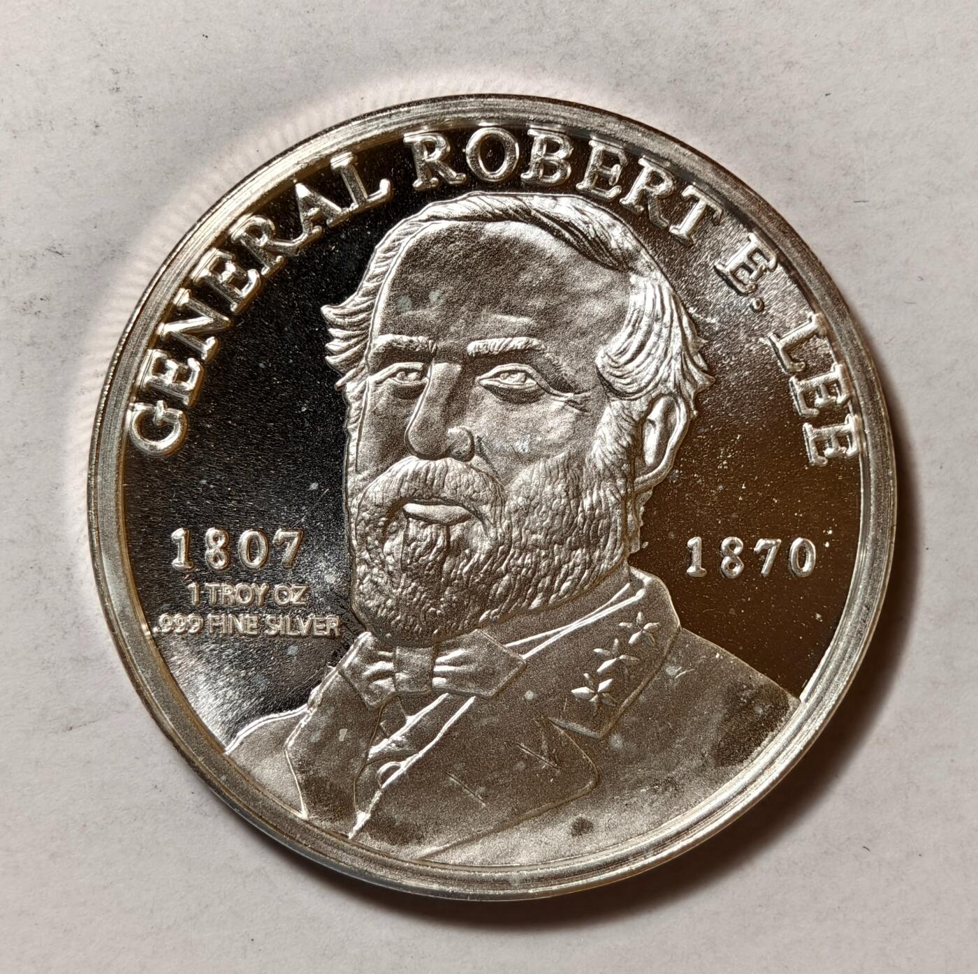 紫瑗钱币——第346期拍卖 美国 1970年 罗伯特·爱德华·李 将军 纪念银章 1盎司 31.1克 0.999银 UNC