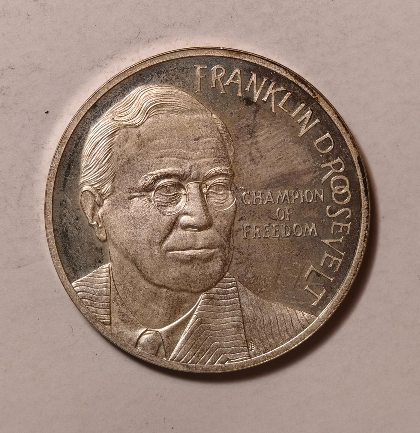 紫瑗钱币——第346期拍卖 荷兰 1994年 罗斯福总统 25埃局 25克 0.925银 精制