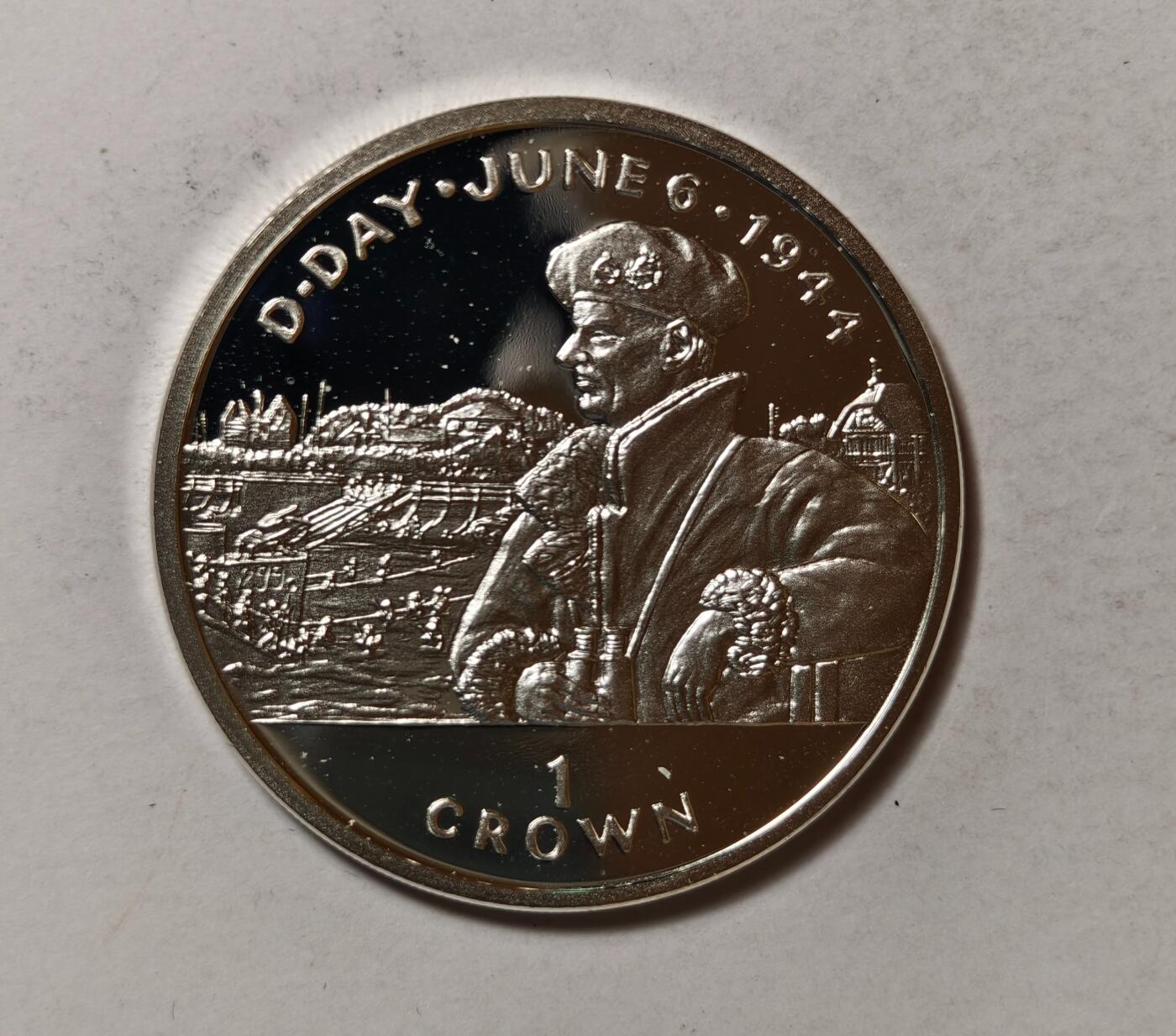 紫瑗钱币——第346期拍卖 马恩岛 1994年 蒙哥马利将军 1克朗 28.28克 0.925银 精制