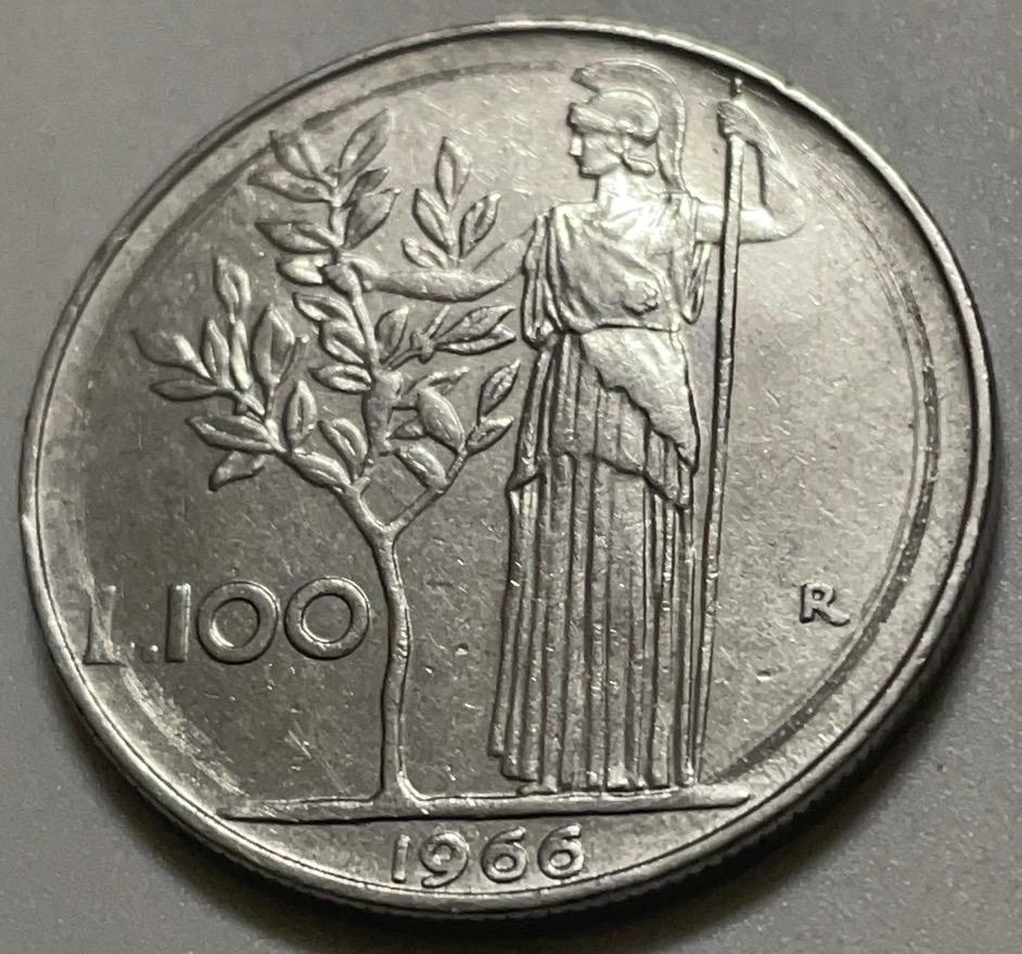 神仙姐姐散币好品专场第四十一期（无佣金满邮自动发出 1966 年意大利 100 里拉