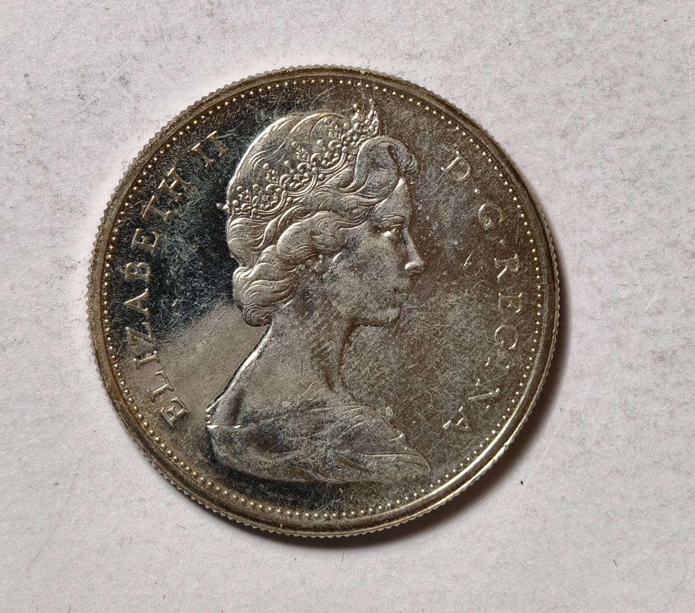 紫瑗钱币——第346期拍卖 加拿大 1965年 伊丽莎白二世 划船 1元 23.5克 0.8银