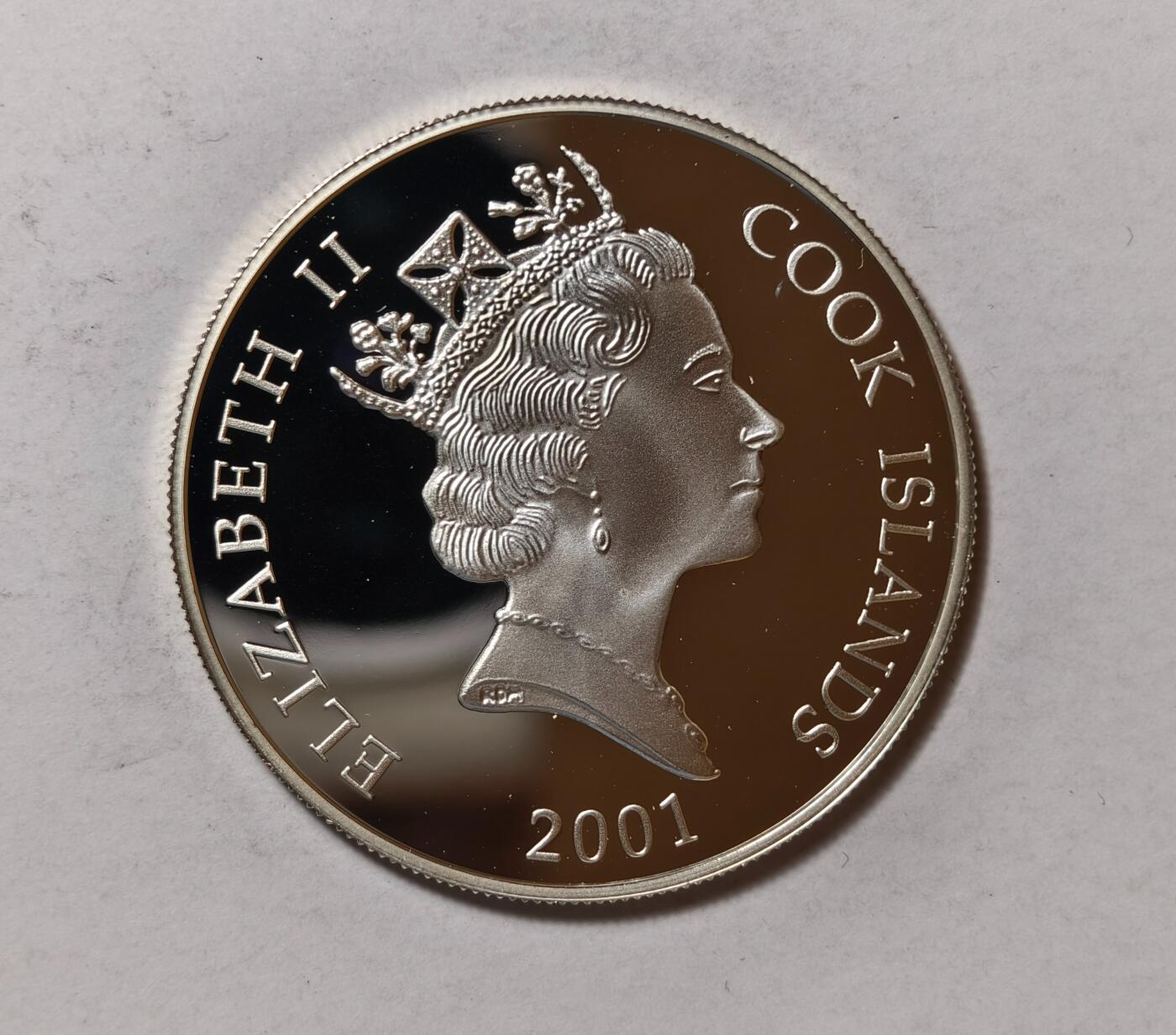 紫瑗钱币——第346期拍卖 库克群岛 2001年 雅典奥运会 男性铁饼运动员 10元 20.12克 0.999银 精制