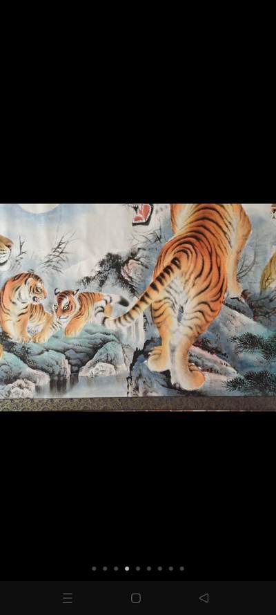 下乡收来的横轴一幅老画，五福临门，品相尺寸如图。 - 下乡收来的横轴一幅老画，五福临门，品相尺寸如图。