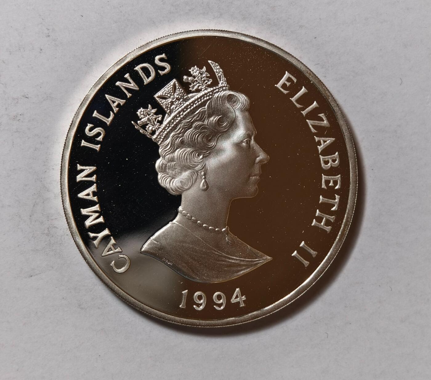 紫瑗钱币——第346期拍卖 开曼群岛 1994年 弗朗西斯·德雷克爵士 1元 28.28克 0.925银 精制