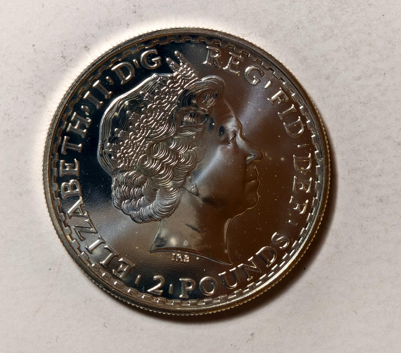 紫瑗钱币——第346期拍卖 英国 2010年 不列颠女神 2磅 1盎司 31.1克 0.999银 UNC