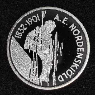 巴斯克收藏第263期 纪念币专场 5月21/22/23 号三场连拍 全场包邮 - 芬兰 2007年 10欧元精制纪念银币 阿道夫·埃里克·诺登舍尔德穿越东北航道175周年纪念