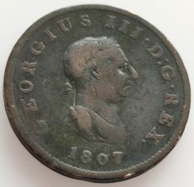  外国散币20240508场次（中拍皆有赠品），每周两拍，可寄存半年 - 英国乔治三世1807年半便士，重量9克，直径28.5克
