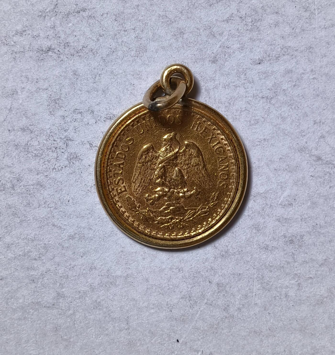 紫瑗钱币——第346期拍卖 墨西哥 1945年 鹰洋 2比索 1.667克 0.9金 （总重2.2克 0.9金）