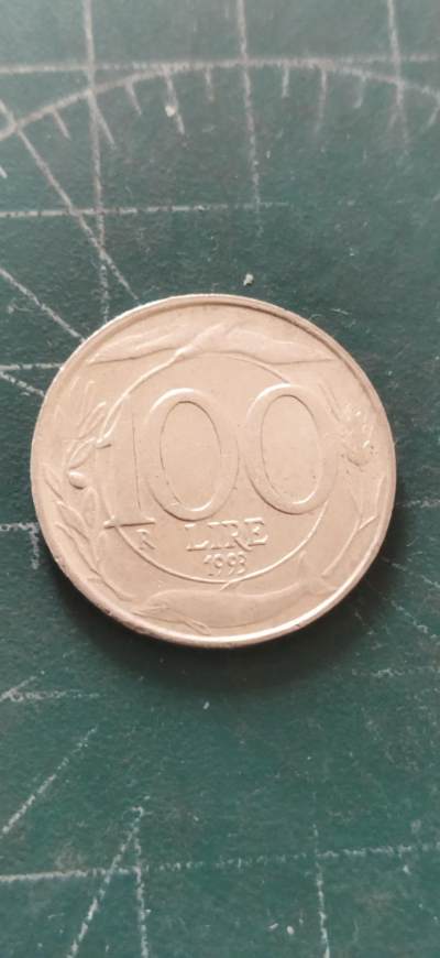 外国硬币初藏2024年第12场 - 意大利100里拉镍币1993年。