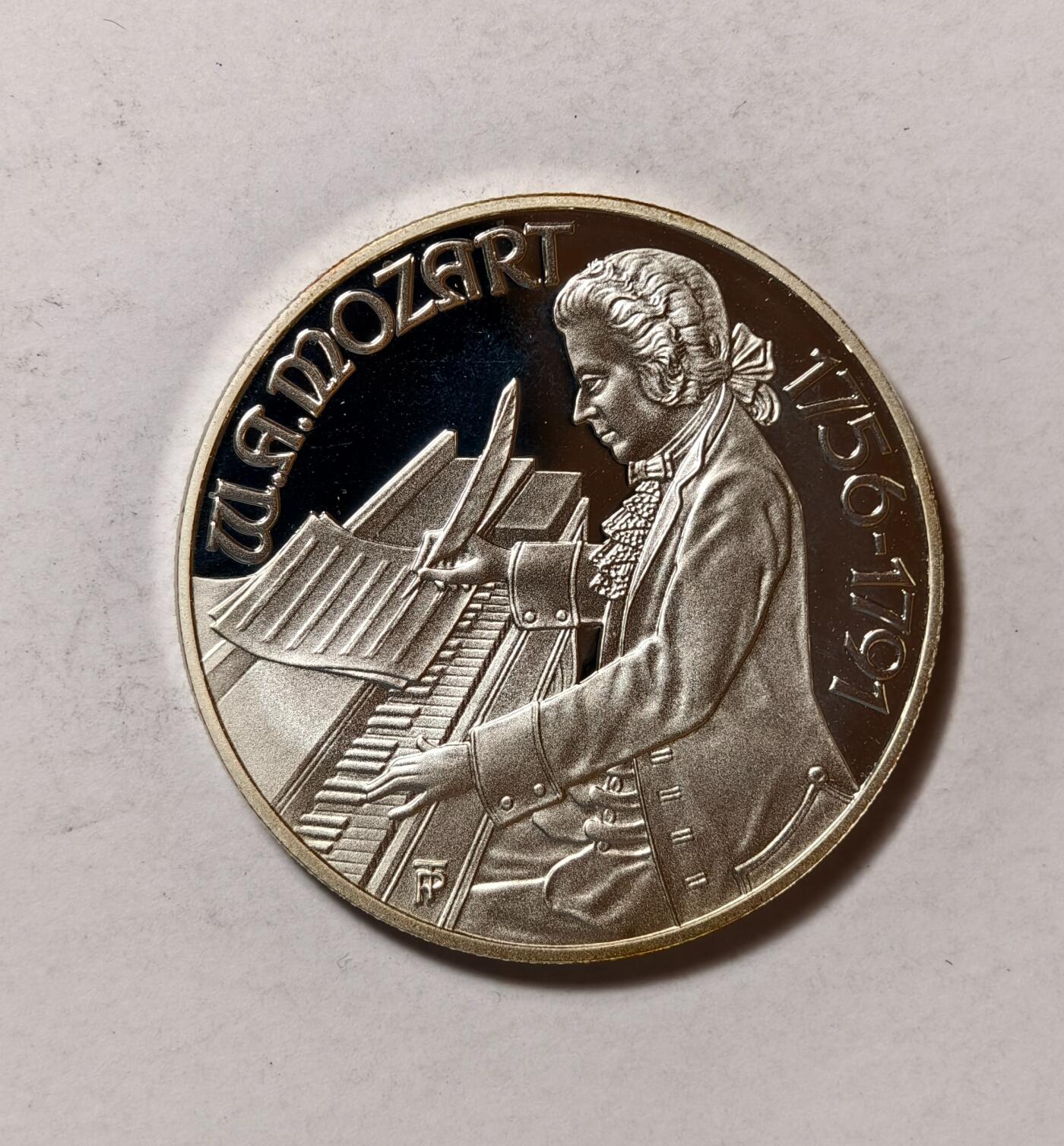 紫瑗钱币——第346期拍卖 奥地利 1991年 莫扎特 逝世200周年 100先令 20克 0.9银 精制