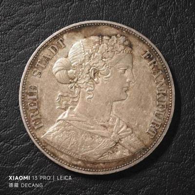 【德藏】世界币章拍卖第78期(全场顺丰包邮) - 1861年德国法兰克福少女2泰勒银币