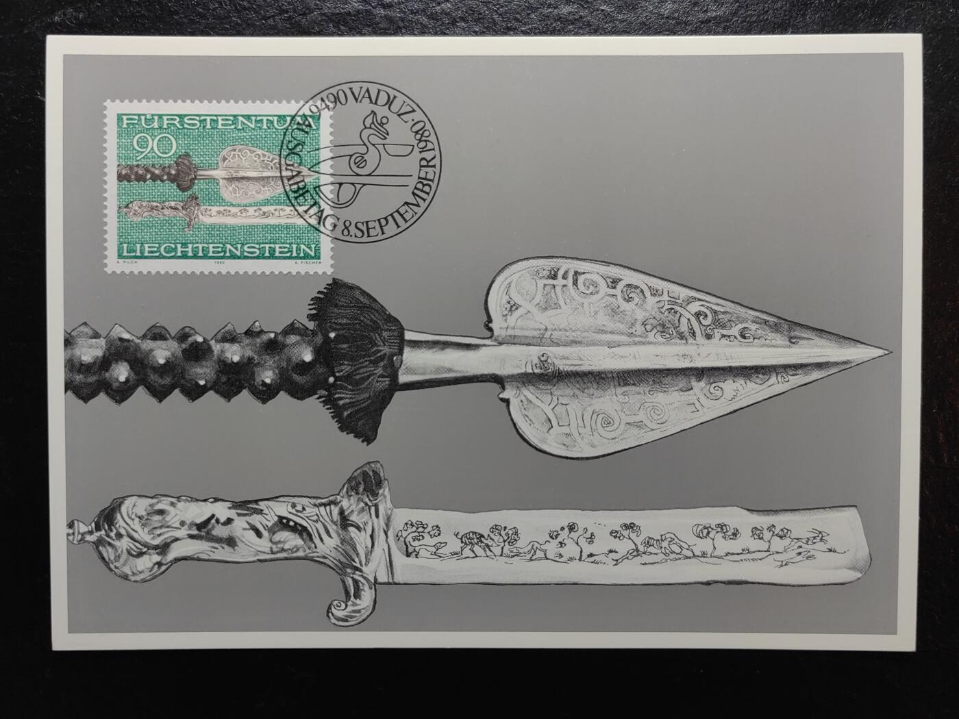 多国邮品💰🌞💰（0起拍）精品🔭专场🌟第67场 列支敦士登1980 古代武器极限片一套