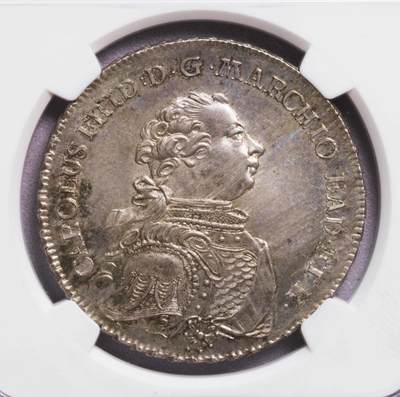 NGC-MS65 1767德国巴登杜拉赫狮鹫泰勒大银币 唯一冠军 稀少完美 - NGC-MS65 1767德国巴登杜拉赫狮鹫泰勒大银币 唯一冠军 稀少完美