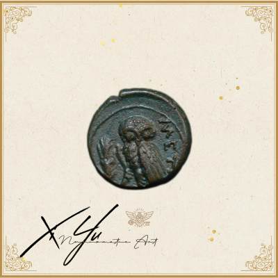 琋语集藏2024年6月古典打制币拍卖 - 古希腊卢卡尼亚雅典娜与猫头鹰铜币
