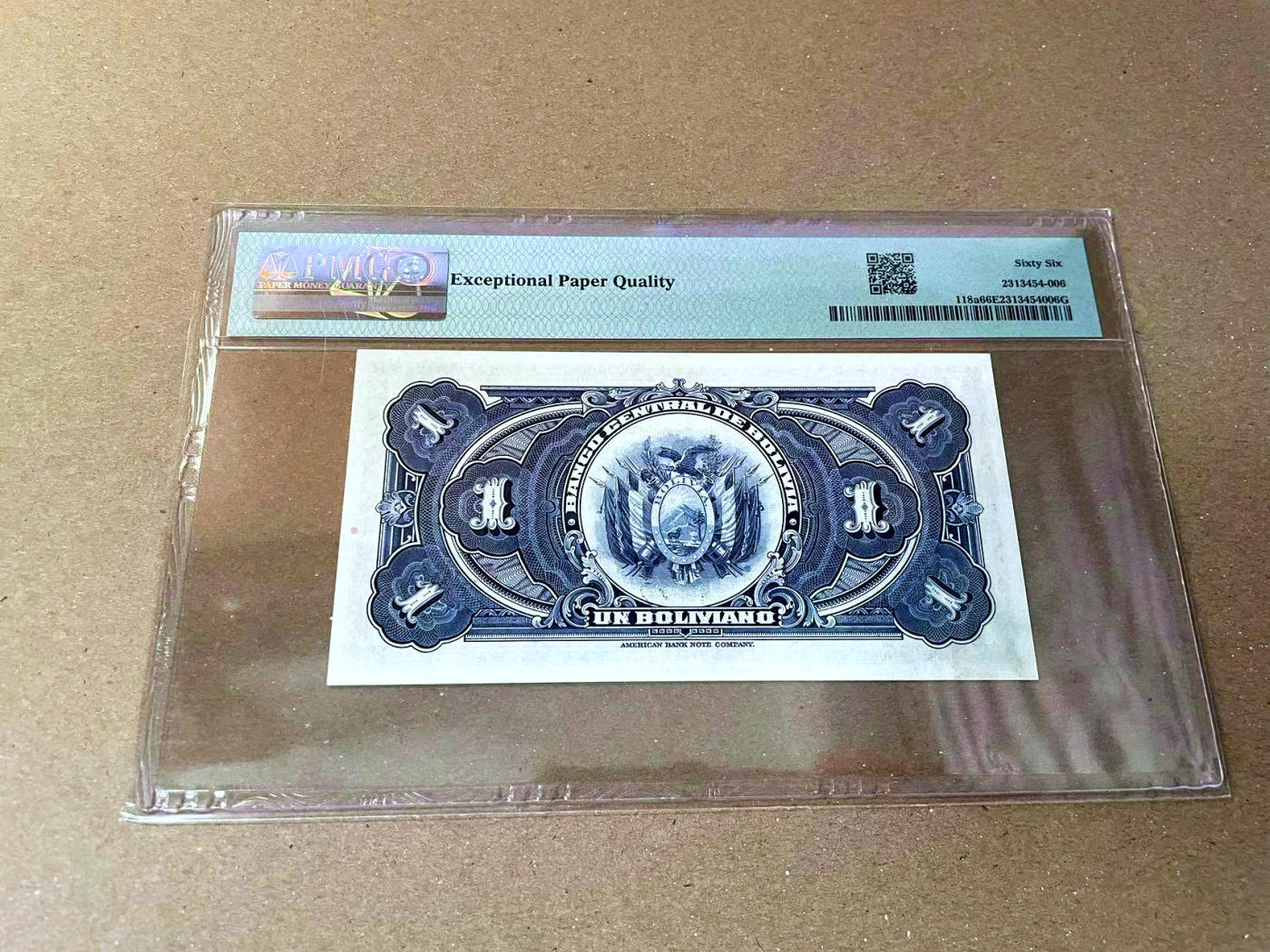 【Blue Auction】✨世界纸币精拍第473期【精】 玻利维亚 1928年1玻利维亚诺 PMG66EPQ 