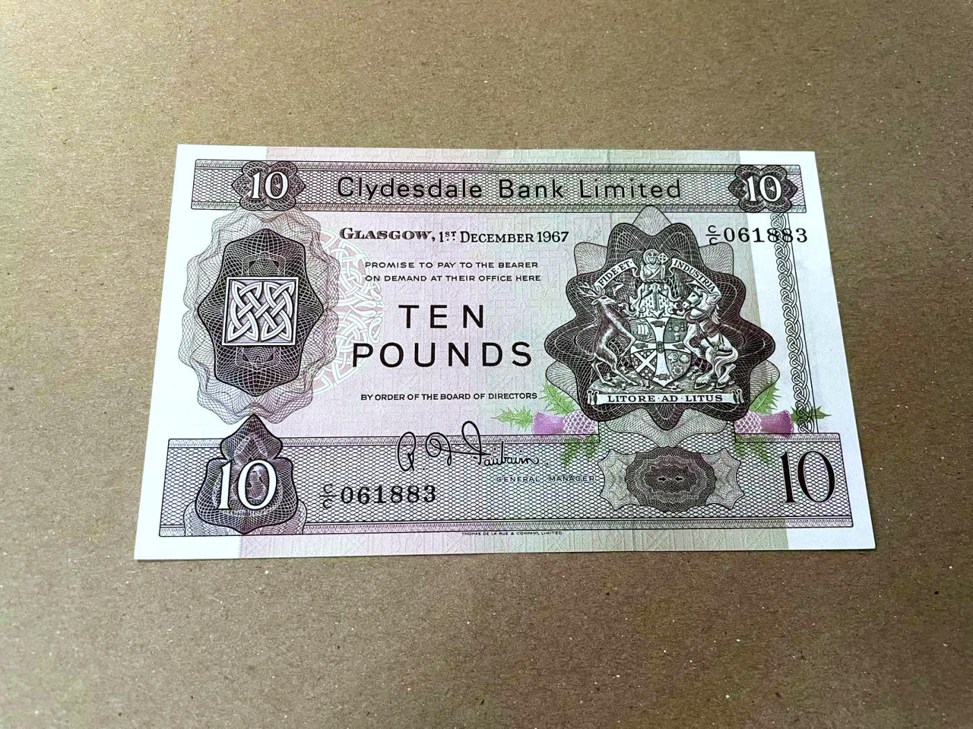 【Blue Auction】✨世界纸币精拍第473期【精】  【无47】苏格兰 1967年10镑 背面格拉斯哥大学 雕刻非常细腻 AU品相 