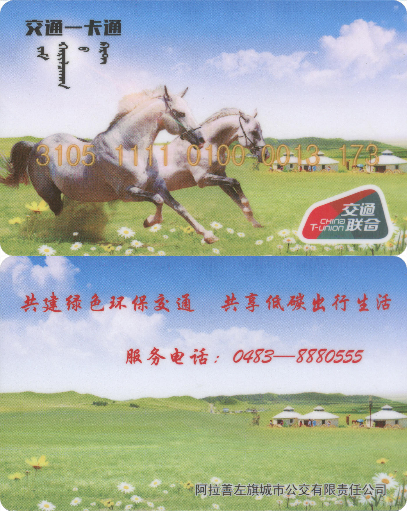 捡漏专场(第九场) 交通一卡通 (阿拉善左旗城市公交) 交联普通卡 全新含充值20元