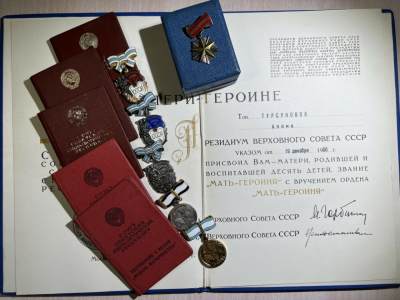 蓟辽督师小众章 - 苏联英雄母亲同一人（含证书）缺英雄母亲小证书，有照片
