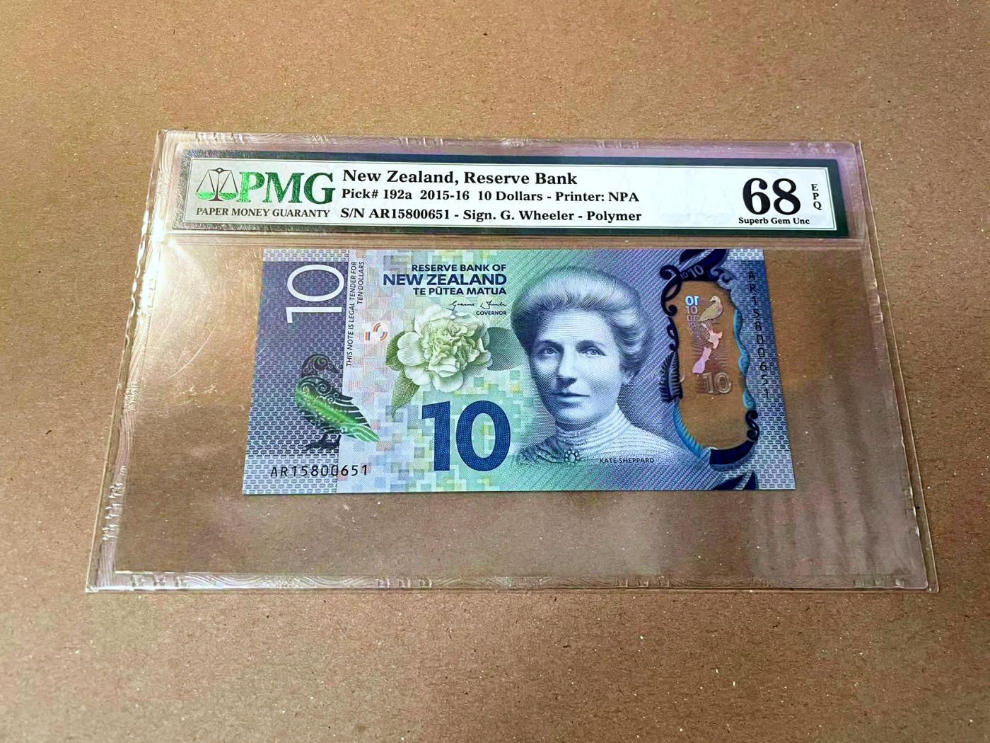 【Blue Auction】✨世界纸币精拍第473期【精】 【无47】新西兰 2015-16年10元 PMG68EPQ 超高分