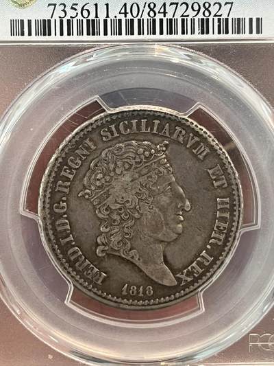 PCGS-XF40 1818意大利那不勒斯西西里60G 稀有原味 最高分 - PCGS-XF40 1818意大利那不勒斯西西里60G 稀有原味 最高分