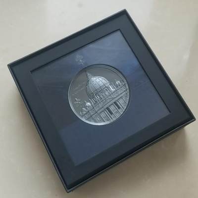 【币将精彩】世界钱币拍卖专场(2024-7-17) - 帕劳2022年蒂凡尼艺术圣彼得教堂五盎司大银币带证书包装