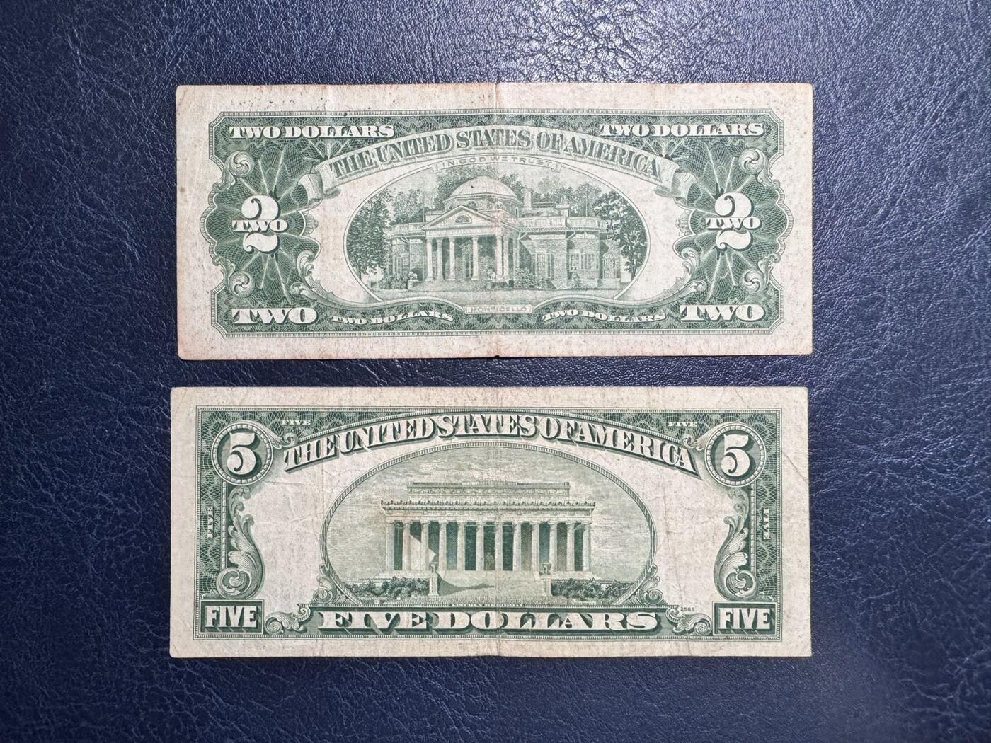 收藏联盟Quantum Auction 第345期拍卖  美国政府券1953-63年2和5元 品相如图