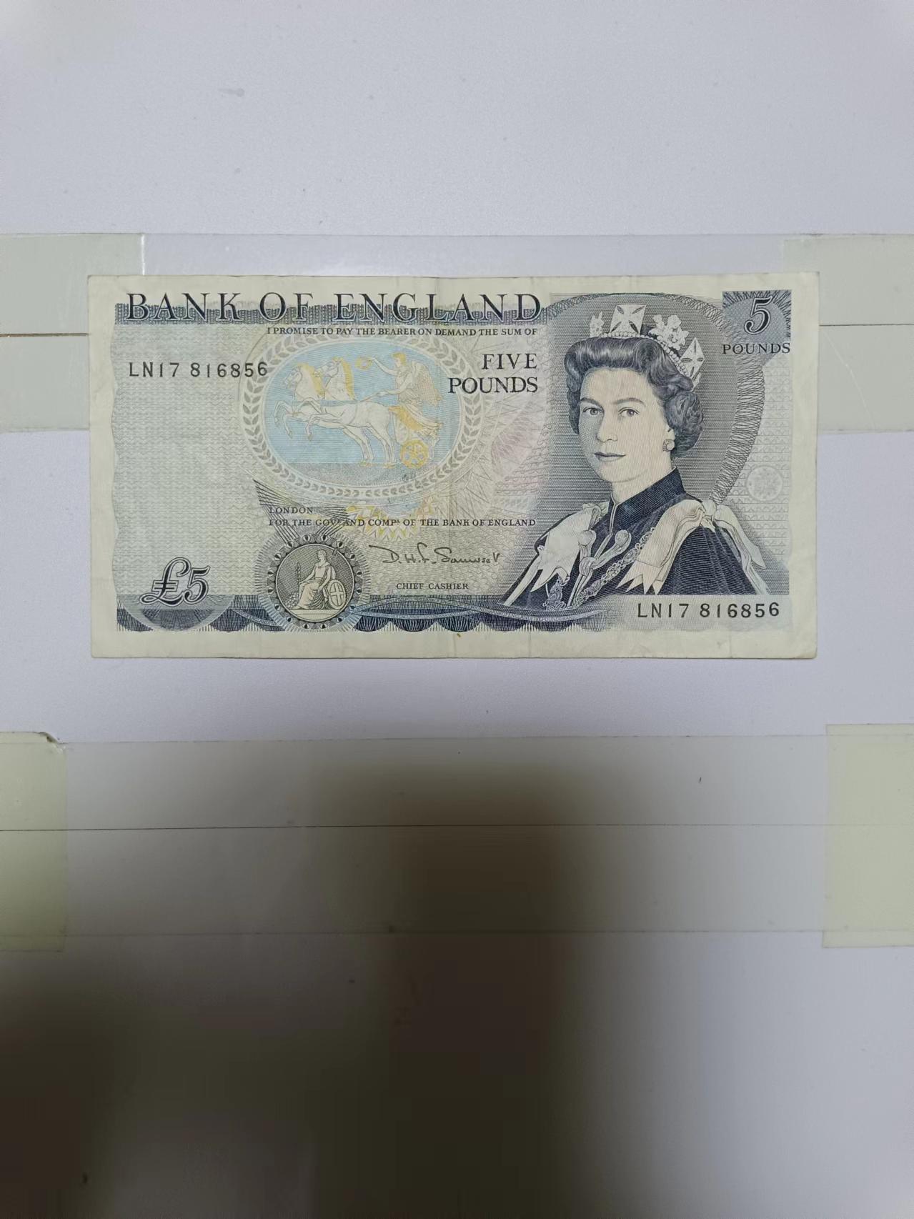 【20240513】非全新纸币第136场 英国D序列5镑