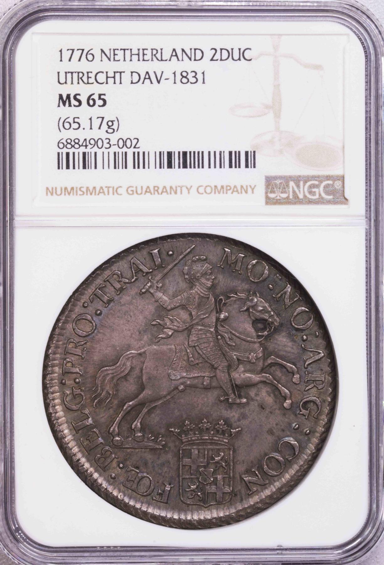 NGC-MS65 1776荷兰乌特勒支加厚大马剑 极品加厚 马剑之王