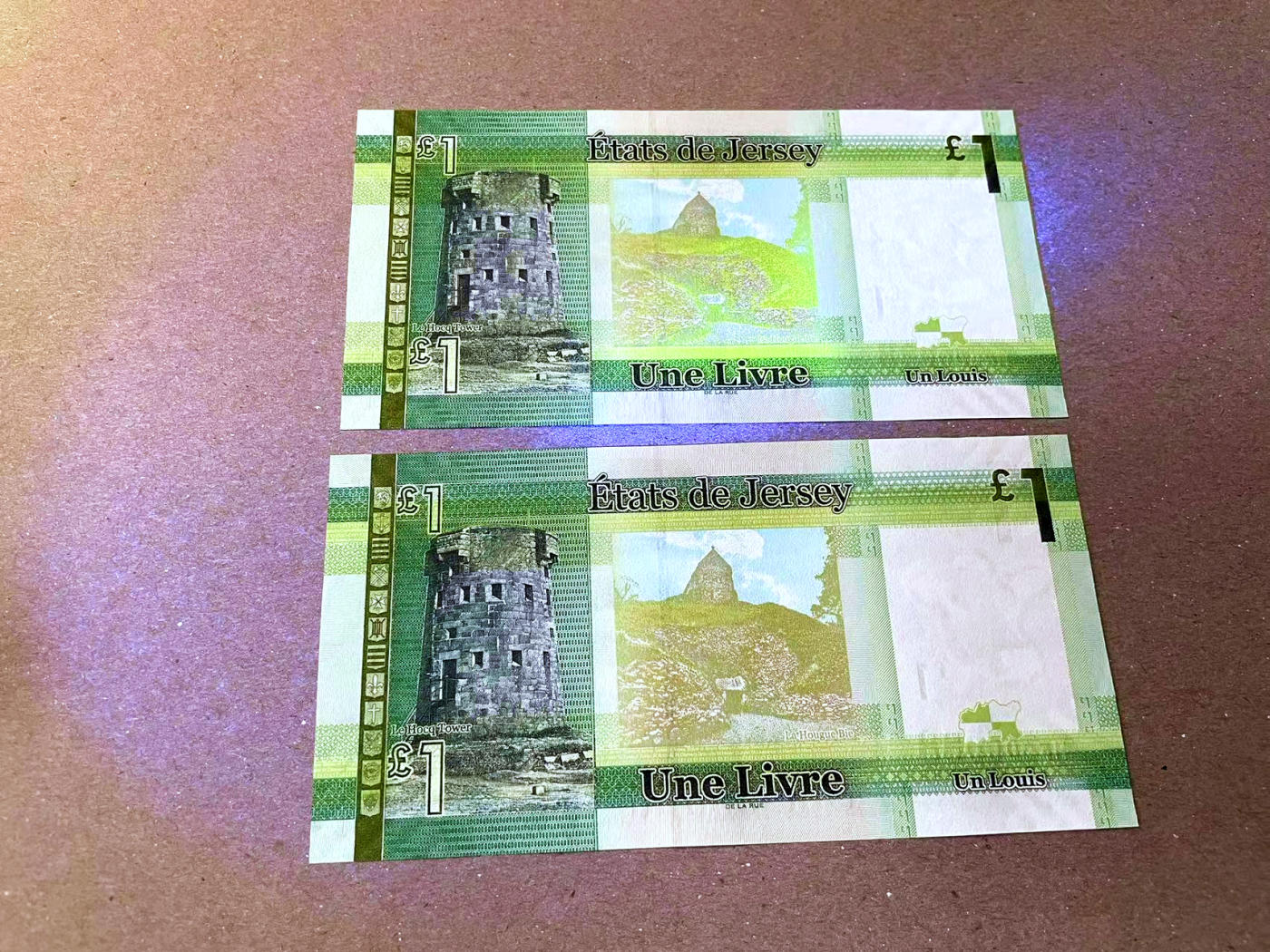 【Blue Auction】✨世界纸币精拍第473期【精】 【一组2张 88超小号 倒置号 少见】泽西 2010年1镑 女王 全新UNC