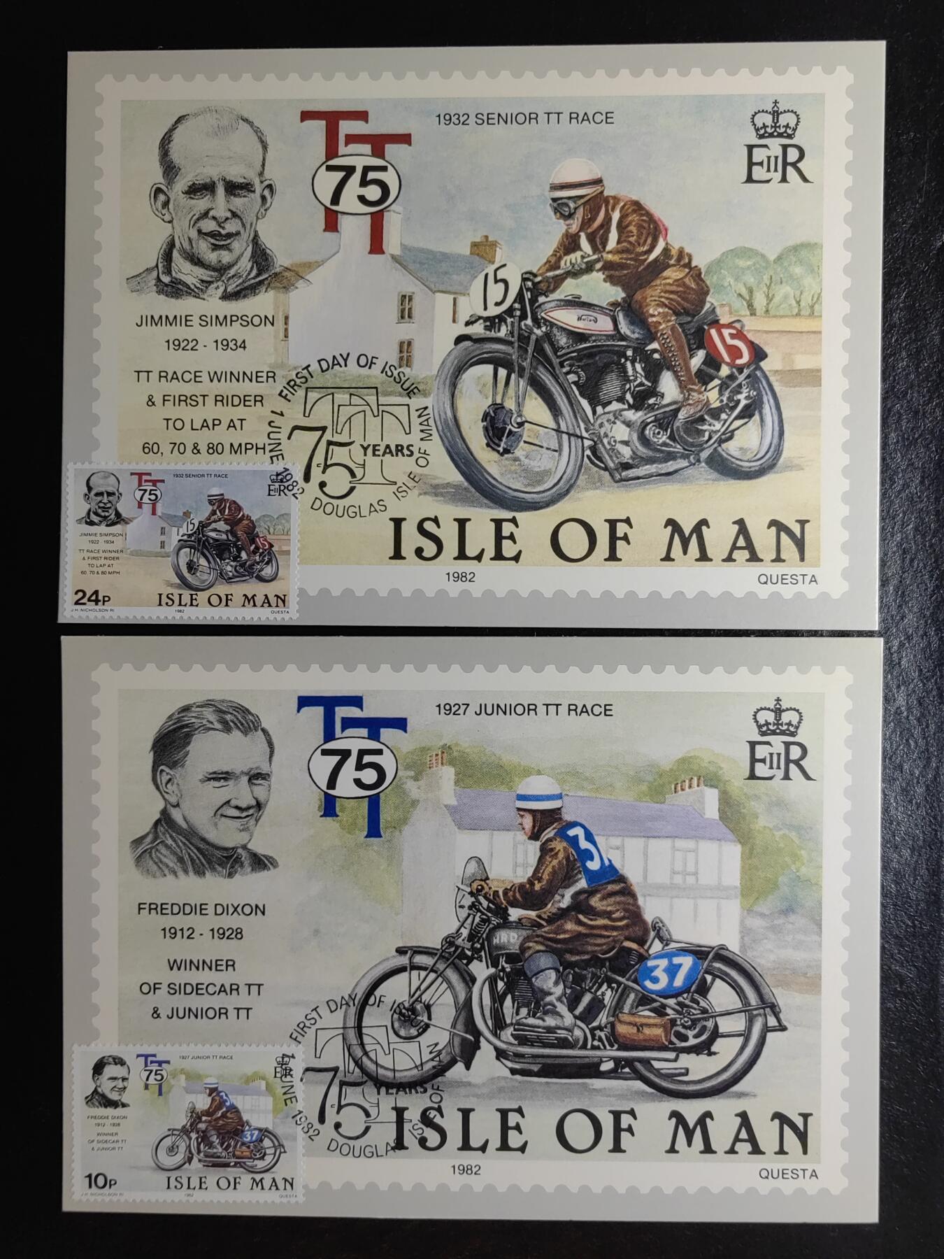 多国邮品💰🌞💰（0起拍）精品🔭专场🌟第67场 英属马恩岛 1982 摩托车锦标赛极限片一套
