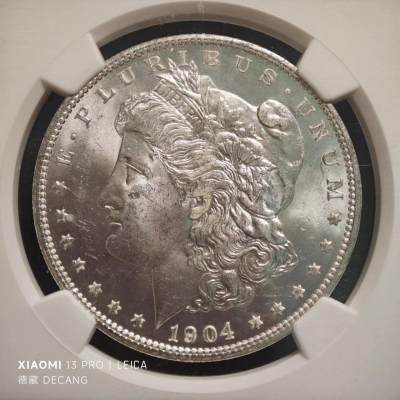 【德藏】世界币章拍卖第78期(全场顺丰包邮) - 1904年美国摩根银币 NGC MS63 特殊标