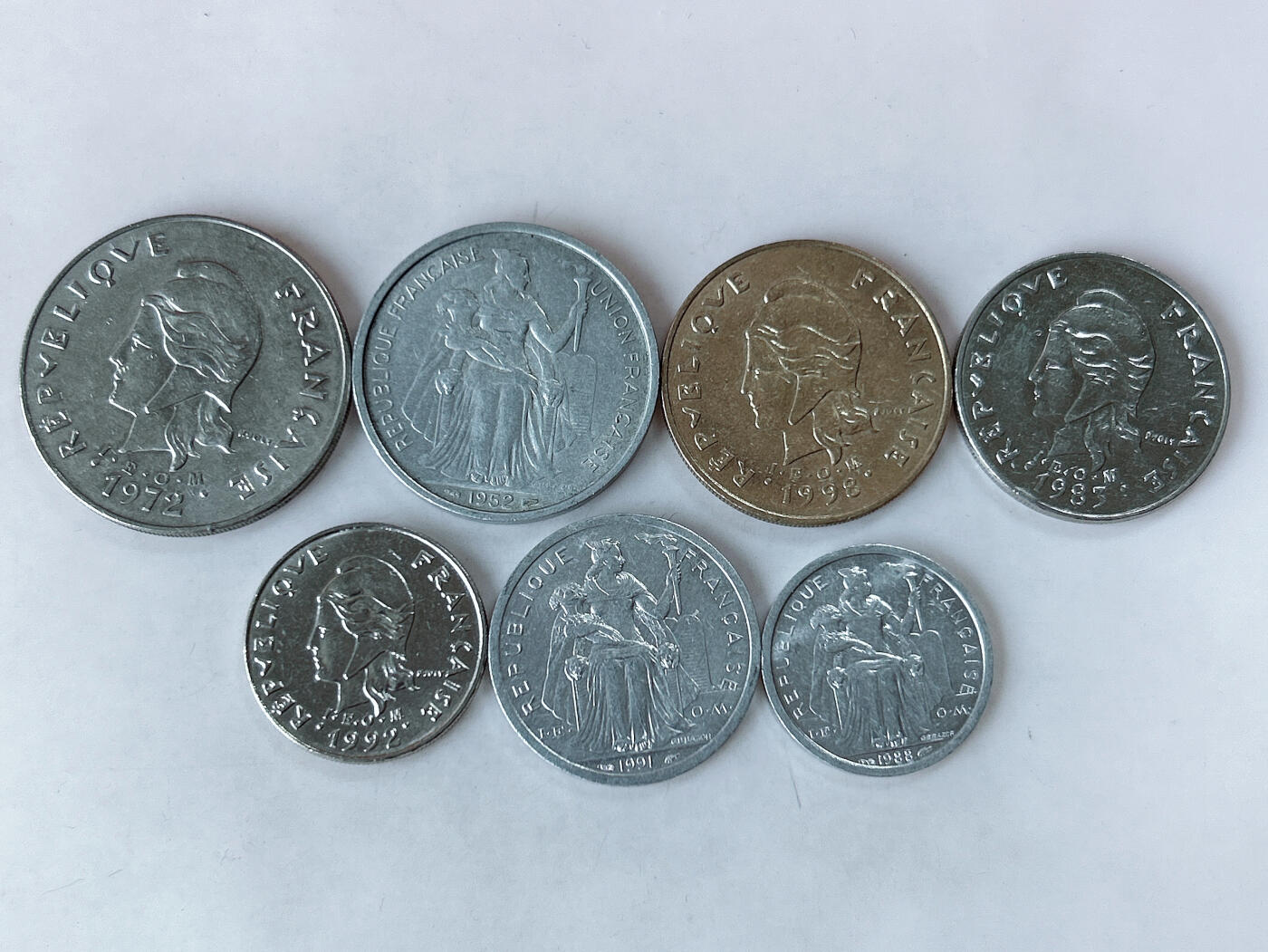 第一海外回流一元起拍收藏 散币专场 第86期 法属新喀里多尼亚硬币7枚套