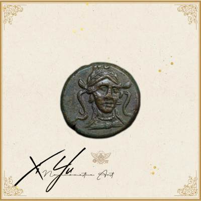 琋语集藏2024年6月古典打制币拍卖 - 古希腊卢卡尼亚雅典娜与大麦铜币