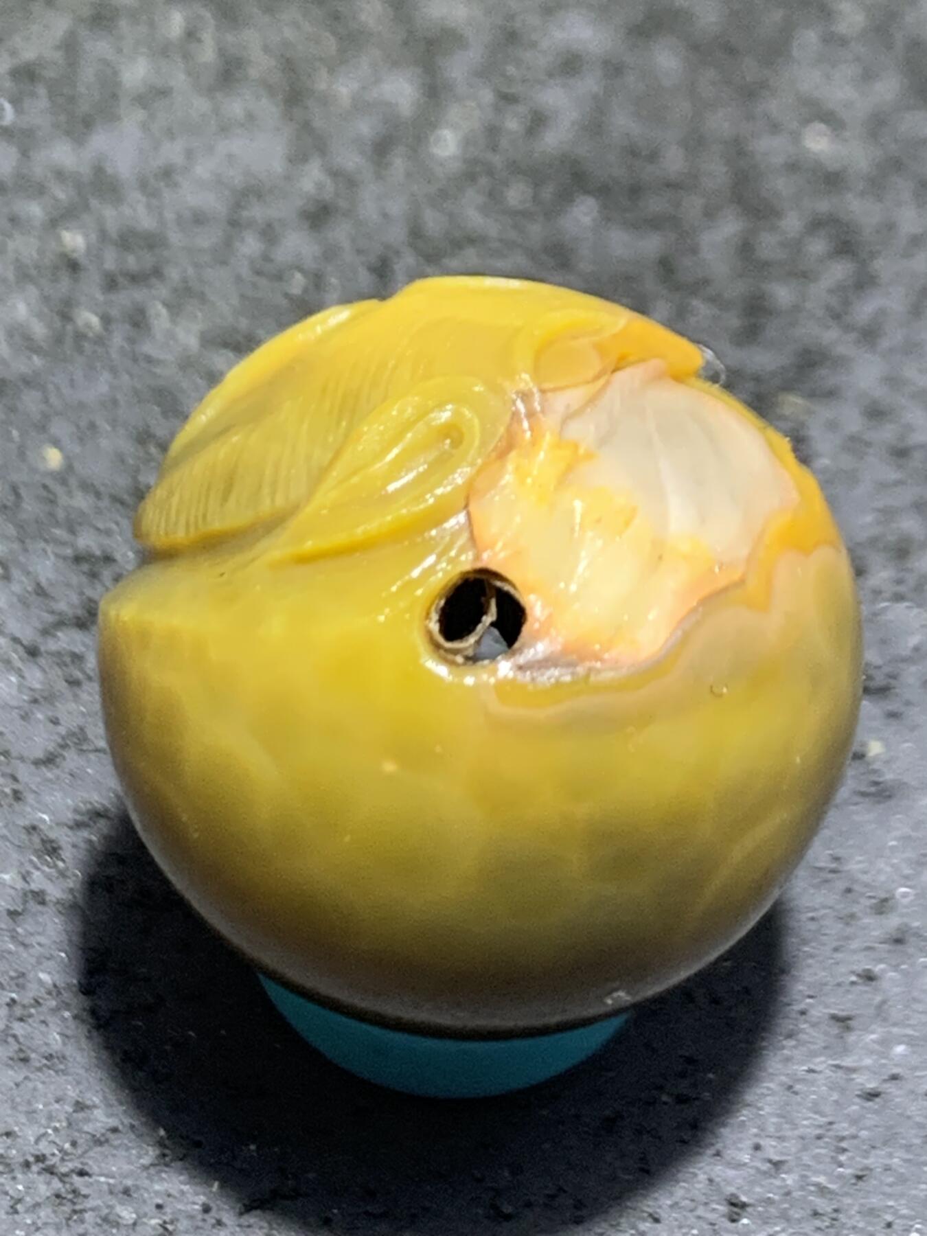 精美亚光战国红玛瑙手工俏色巧雕灵狐珠一颗！