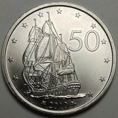 布加迪🐬～世界钱币🌾第 114 期 /  🇫🇷🇬🇧🇮🇱🇹🇷🇮🇹🇪🇬等各国银币及散币 - 库克群岛 2010年 50分 磨砂哑光版