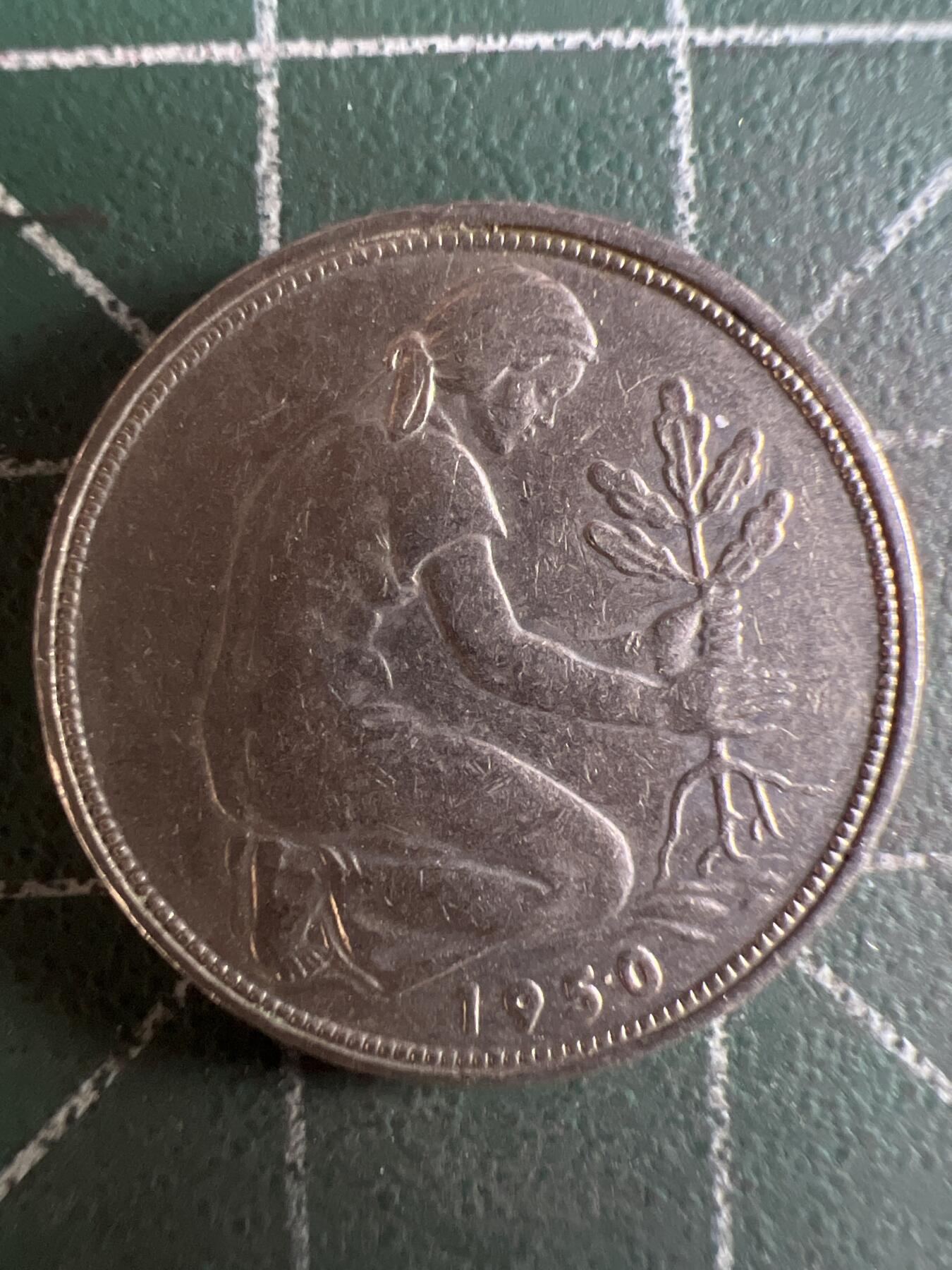 第596期 硬币专场 （无押金，捡漏，全场50包邮，偏远地区除外，接收代拍业务） 德国50分 J