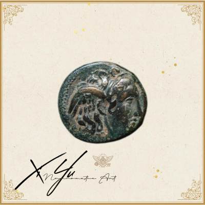 琋语集藏2024年6月古典打制币拍卖 - 古希腊塞琉古王国美杜莎与公牛铜币