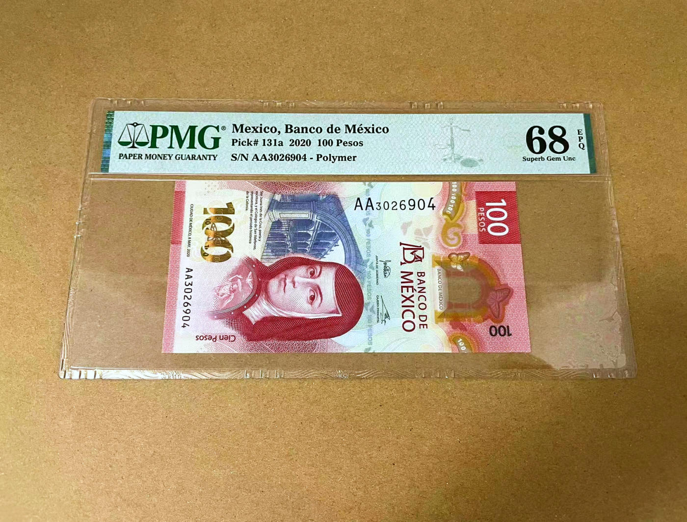 【Blue Auction】✨世界纸币精拍第473期【精】 【AA冠获奖钞】墨西哥 2020年100比索 PMG68EPQ 超高分