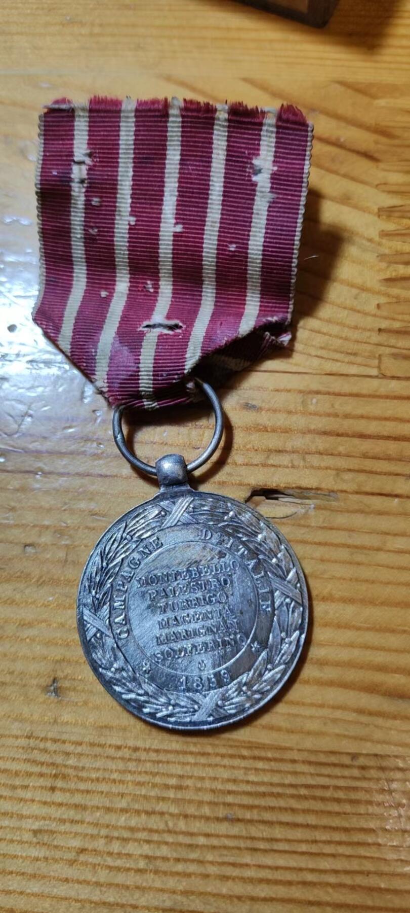 5.11章牌杂件拍卖 法国拿破仑三世1859年远征意大利奖章，品相如图，银章，徽章，奖章，纪念章