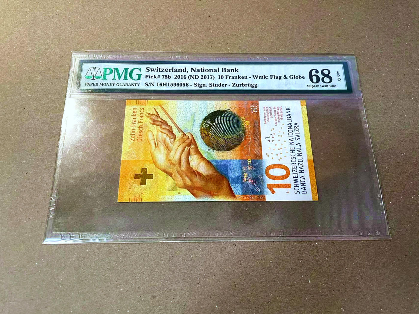 【Blue Auction】✨世界纸币精拍第473期【精】 【无47】瑞士 2017年10法郎 PMG68EPQ 超高分