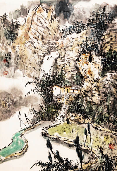 2024贵州聚宝轩春季拍卖会 - 近代吕效书  山水 立轴规格：68cm*46cm