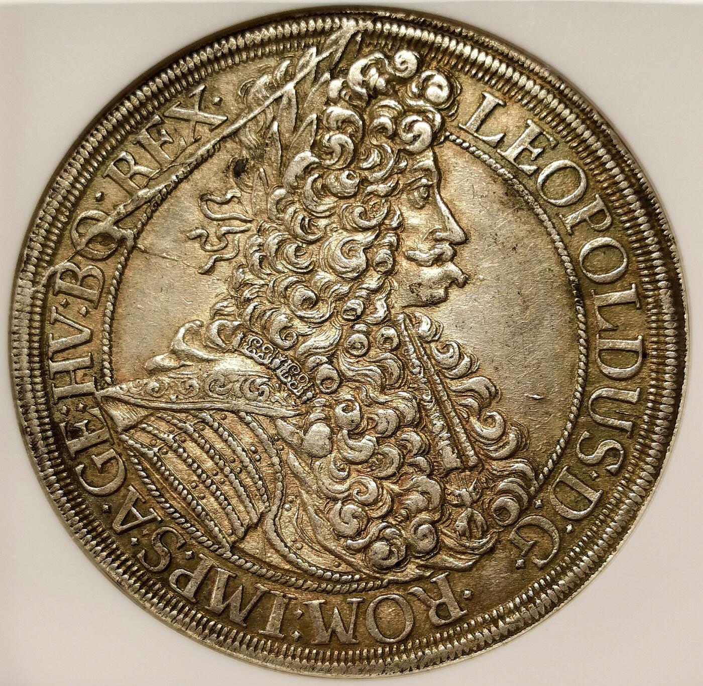 凡希社世界钱币微拍第二百六十八期 荐！1695神罗利奥波德戎装波浪卷泰勒大银NGC-MS63，N唯一冠军分！