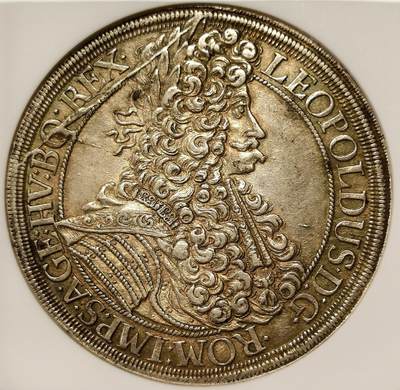 凡希社世界钱币微拍第二百六十八期 - 荐！1695神罗利奥波德戎装波浪卷泰勒大银NGC-MS63，N唯一冠军分！