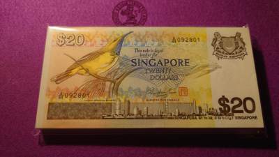 1979年新加坡鸟版20元 刀拆散张选号专场 全场免佣金(任选3张包邮) - 1979年新加坡鸟版20元 全新绝品号码092802
