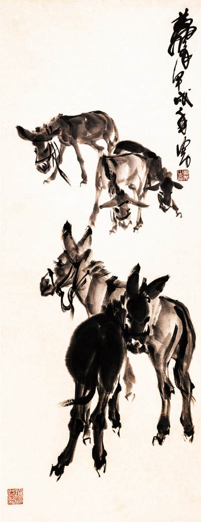 2024贵州聚宝轩春季拍卖会 - 近代黄胃  墨驴 立轴规格：90cm*34cm
