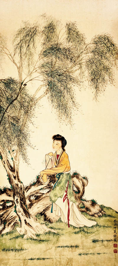 2024贵州聚宝轩春季拍卖会 - 近代周炼霞 仕女 立轴规格：78cm*34cm